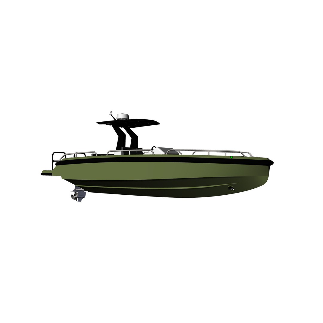 8 Meter Yacht Tender Runabout 3D Model – High Poly, PBR, VR Ready - View 33