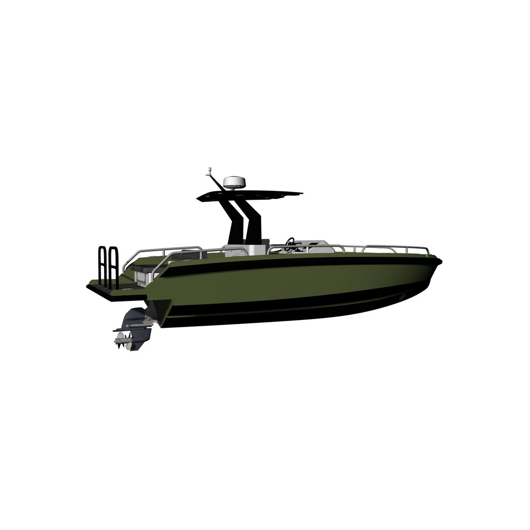 8 Meter Yacht Tender Runabout 3D Model – High Poly, PBR, VR Ready - View 34