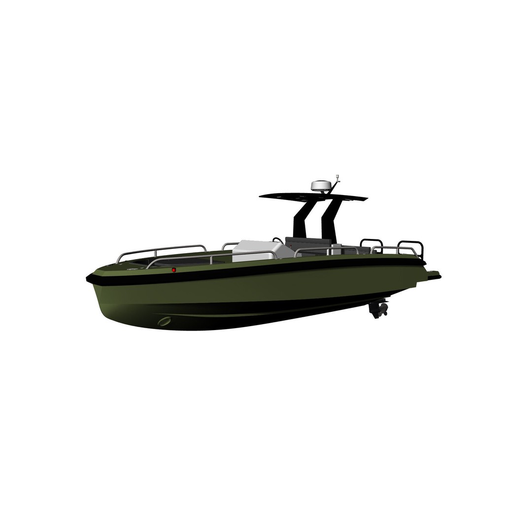8 Meter Yacht Tender Runabout 3D Model – High Poly, PBR, VR Ready - View 35