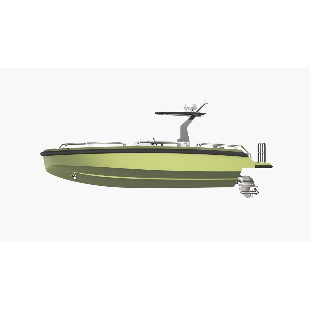 8 Meter Yacht Tender Runabout 3D Model – High Poly, PBR, VR Ready - View 4