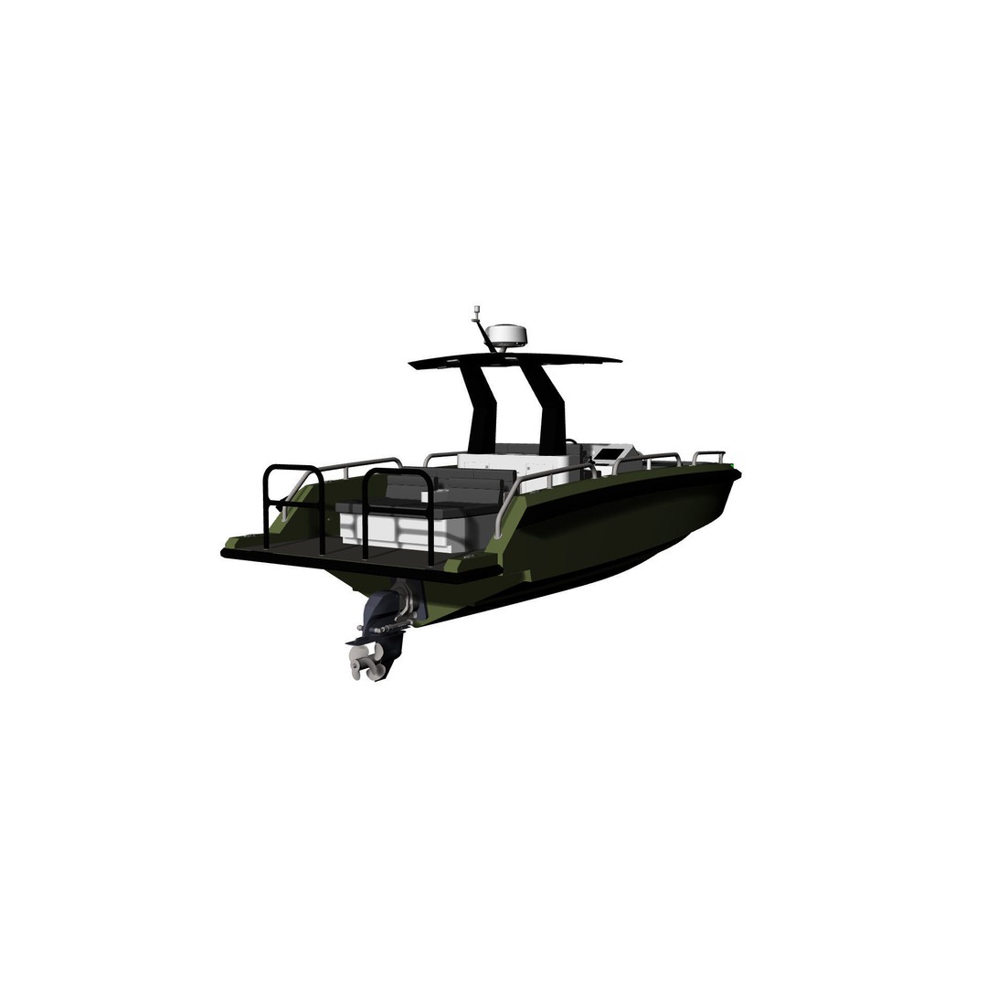 8 Meter Yacht Tender Runabout 3D Model – High Poly, PBR, VR Ready - View 40