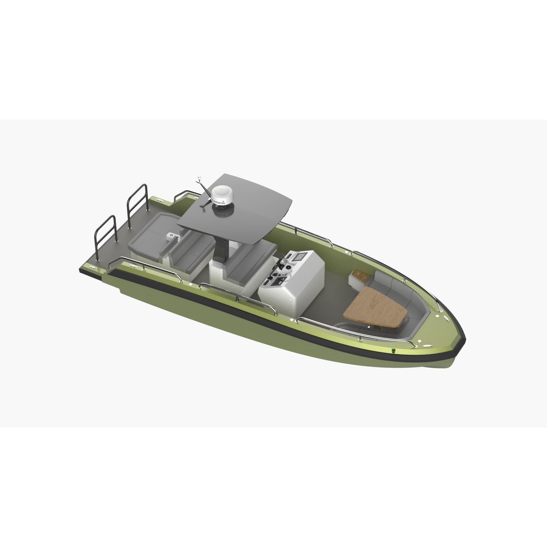 8 Meter Yacht Tender Runabout 3D Model – High Poly, PBR, VR Ready - View 6