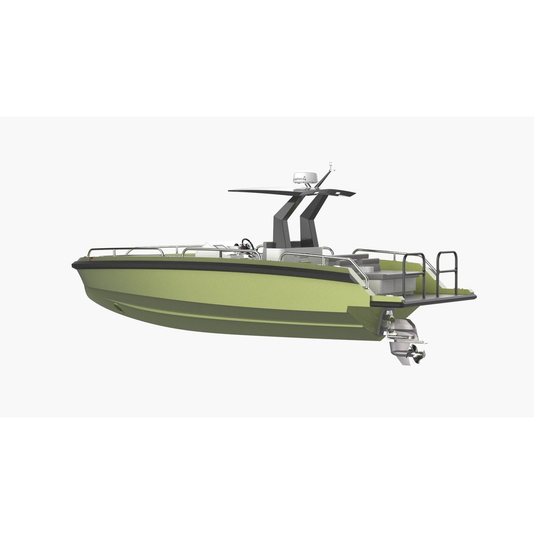 8 Meter Yacht Tender Runabout 3D Model – High Poly, PBR, VR Ready - View 9