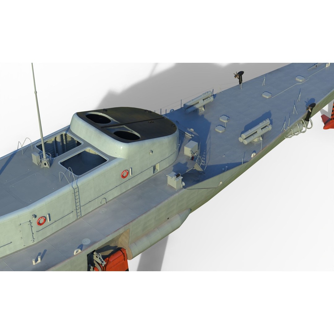 USS Plainview AGEH Hydrofoil Ship 3D Model – PBR Game Ready, FBX, OBJ - View 13