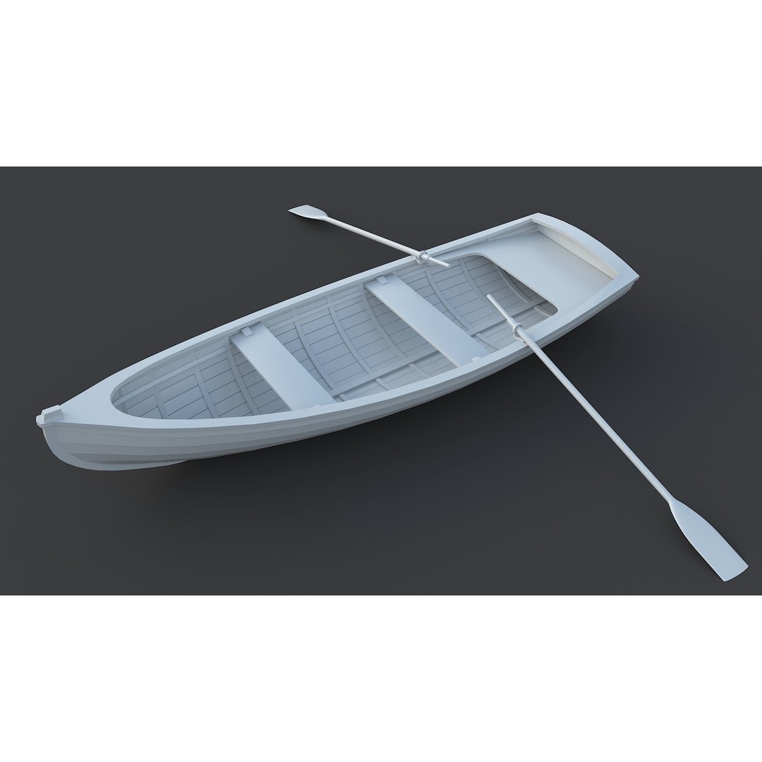 Wooden Boat 3D Model – Low Poly Historic Watercraft, FBX & OBJ - View 14