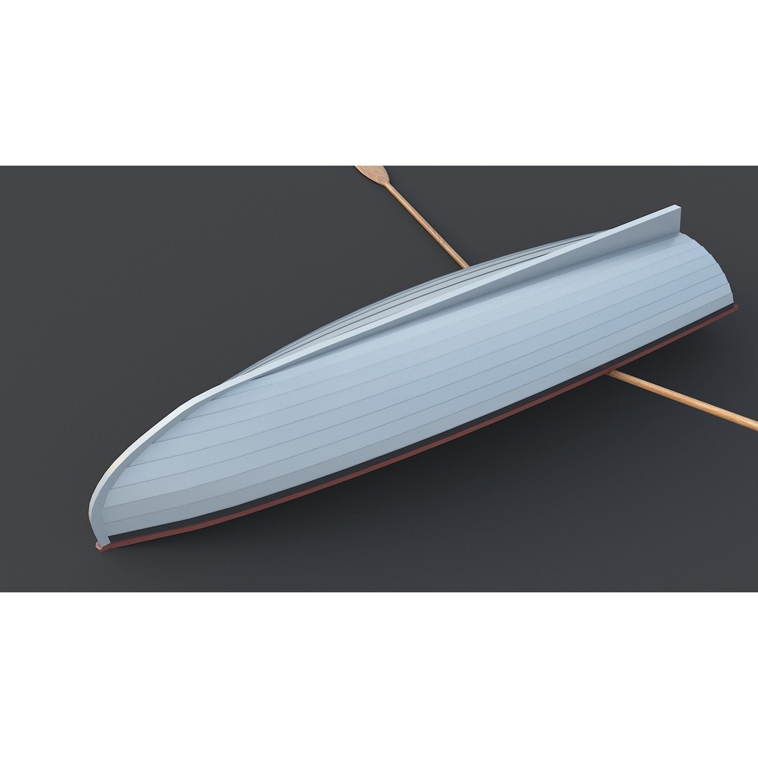 Wooden Boat 3D Model – Low Poly Historic Watercraft, FBX & OBJ - View 17