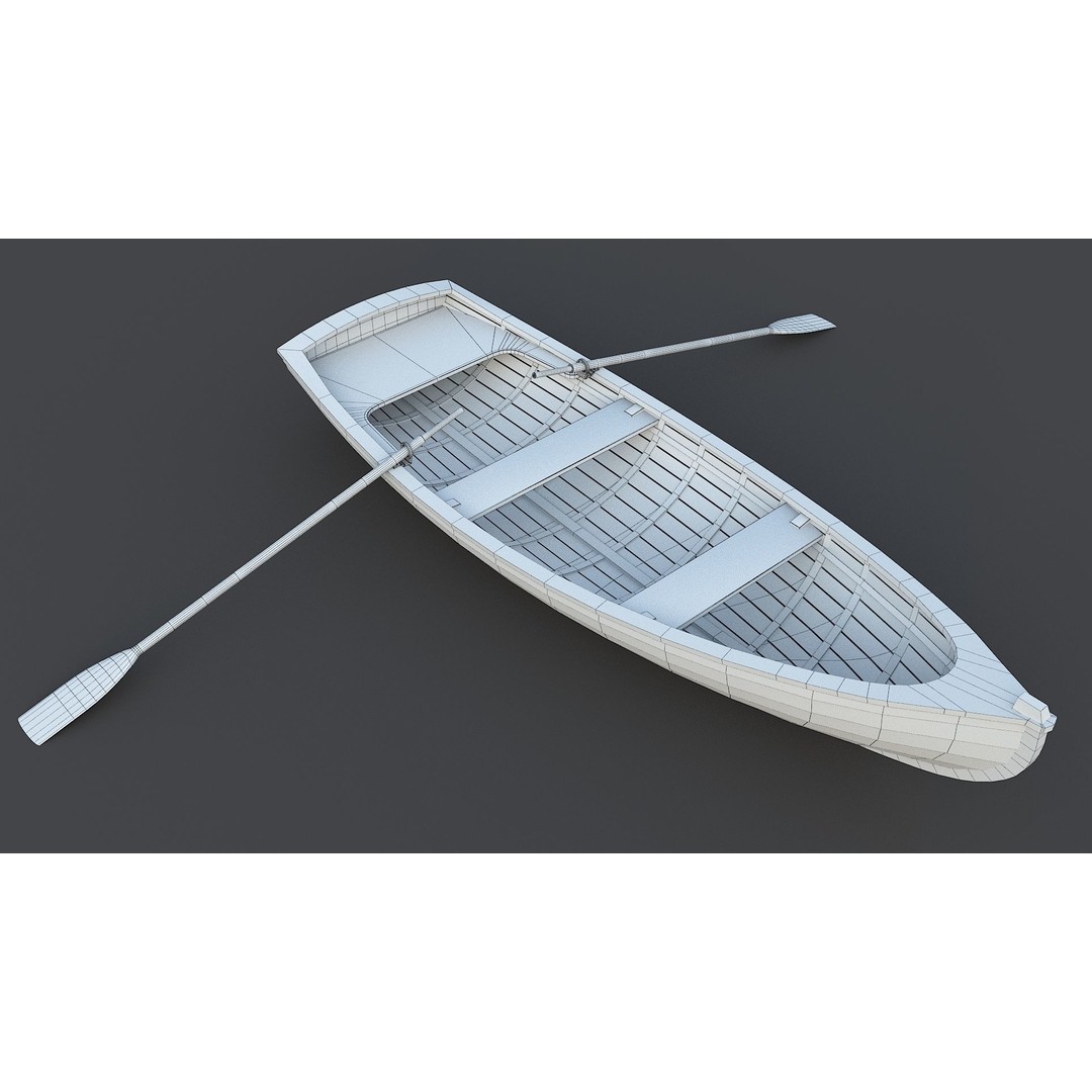Wooden Boat 3D Model – Low Poly Historic Watercraft, FBX & OBJ - View 18
