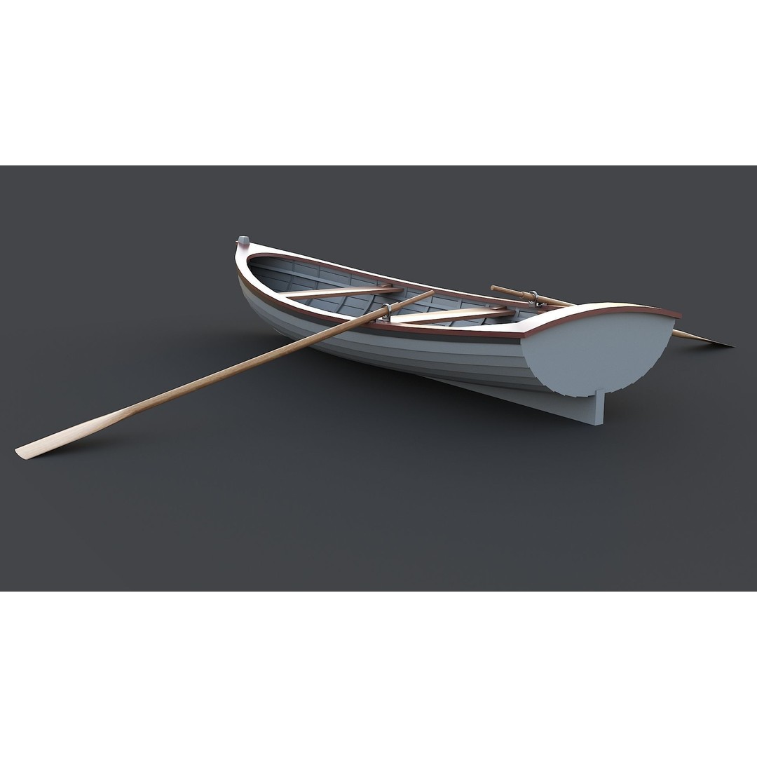 Wooden Boat 3D Model – Low Poly Historic Watercraft, FBX & OBJ - View 6