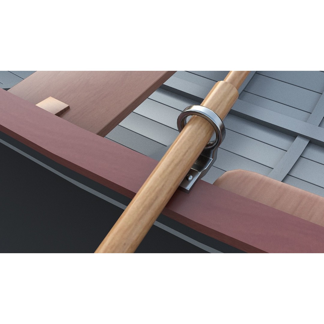 Wooden Boat 3D Model – Low Poly Historic Watercraft, FBX & OBJ - View 8