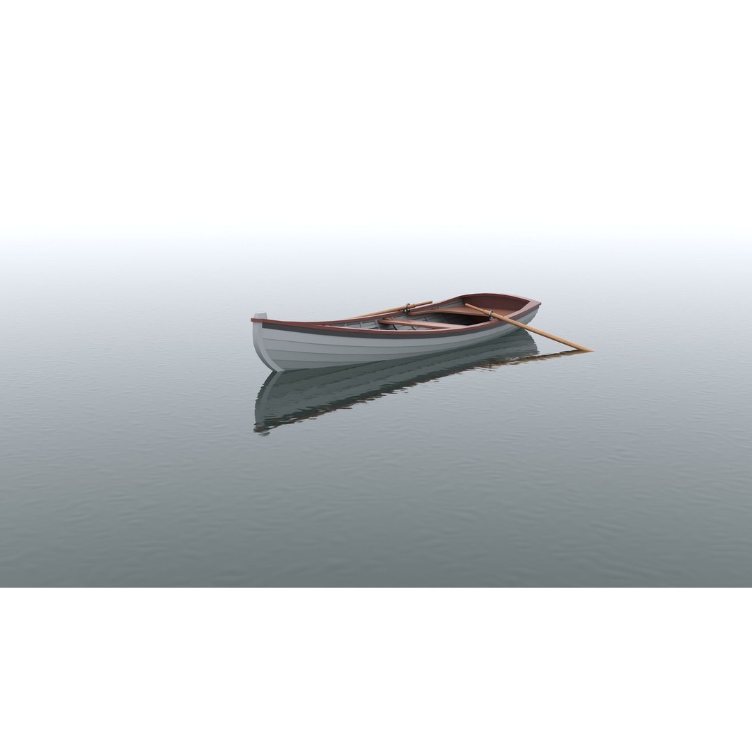 Wooden Boat 3D Model – Low Poly Historic Watercraft, FBX & OBJ - View 9