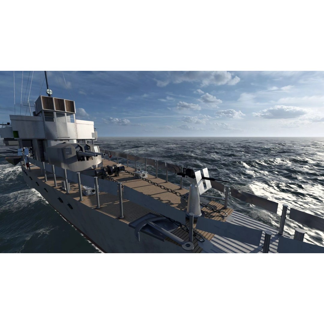 WW2 Britain Royal Navy Fast Gunboat 3D Model – Detailed Military Vessel, OBJ/FBX - View 26