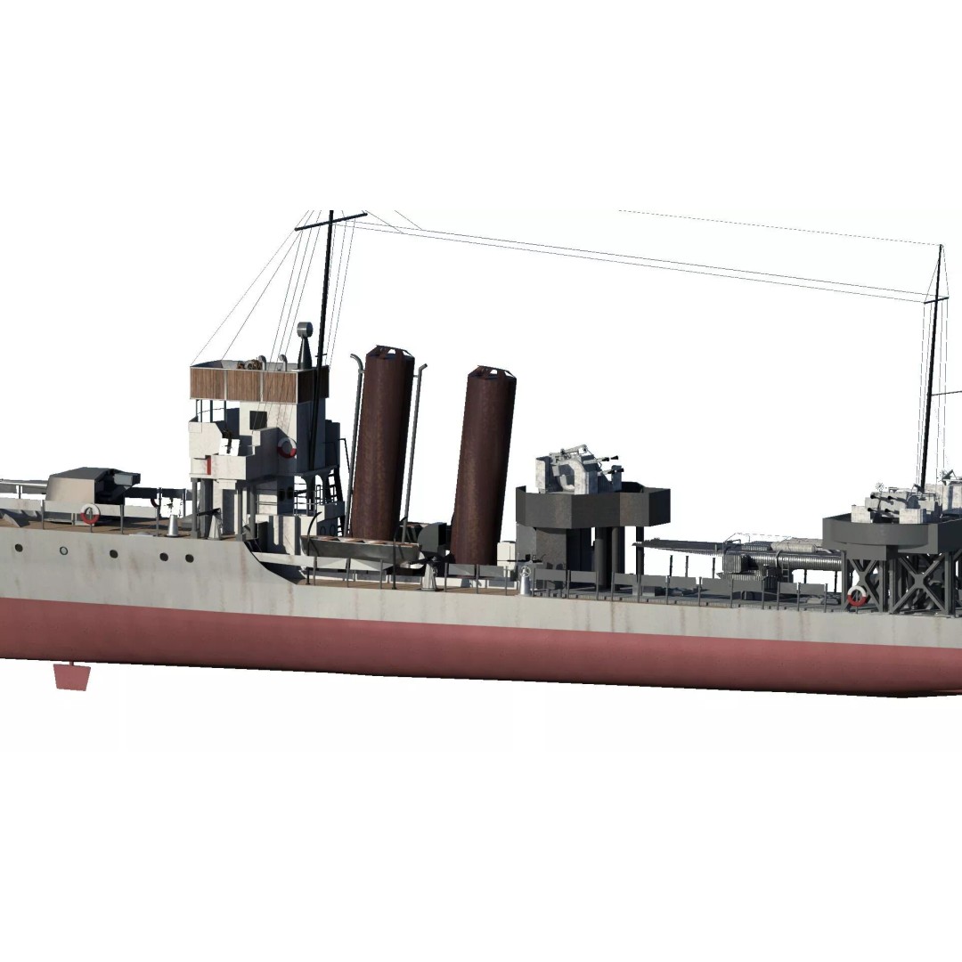WW2 Britain Royal Navy Fast Gunboat 3D Model – Detailed Military Vessel, OBJ/FBX - View 4