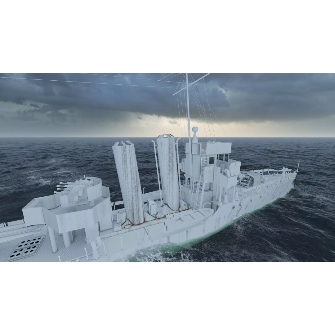 WW2 Britain Royal Navy Fast Gunboat 3D Model – Detailed Military Vessel, OBJ/FBX - View 48