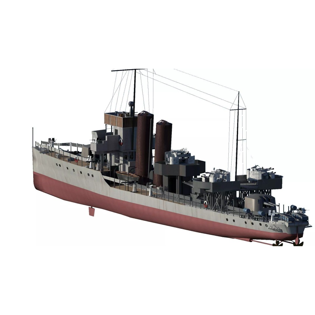 WW2 Britain Royal Navy Fast Gunboat 3D Model – Detailed Military Vessel, OBJ/FBX - View 5