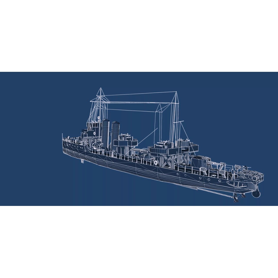 WW2 Britain Royal Navy Fast Gunboat 3D Model – Detailed Military Vessel, OBJ/FBX - View 51