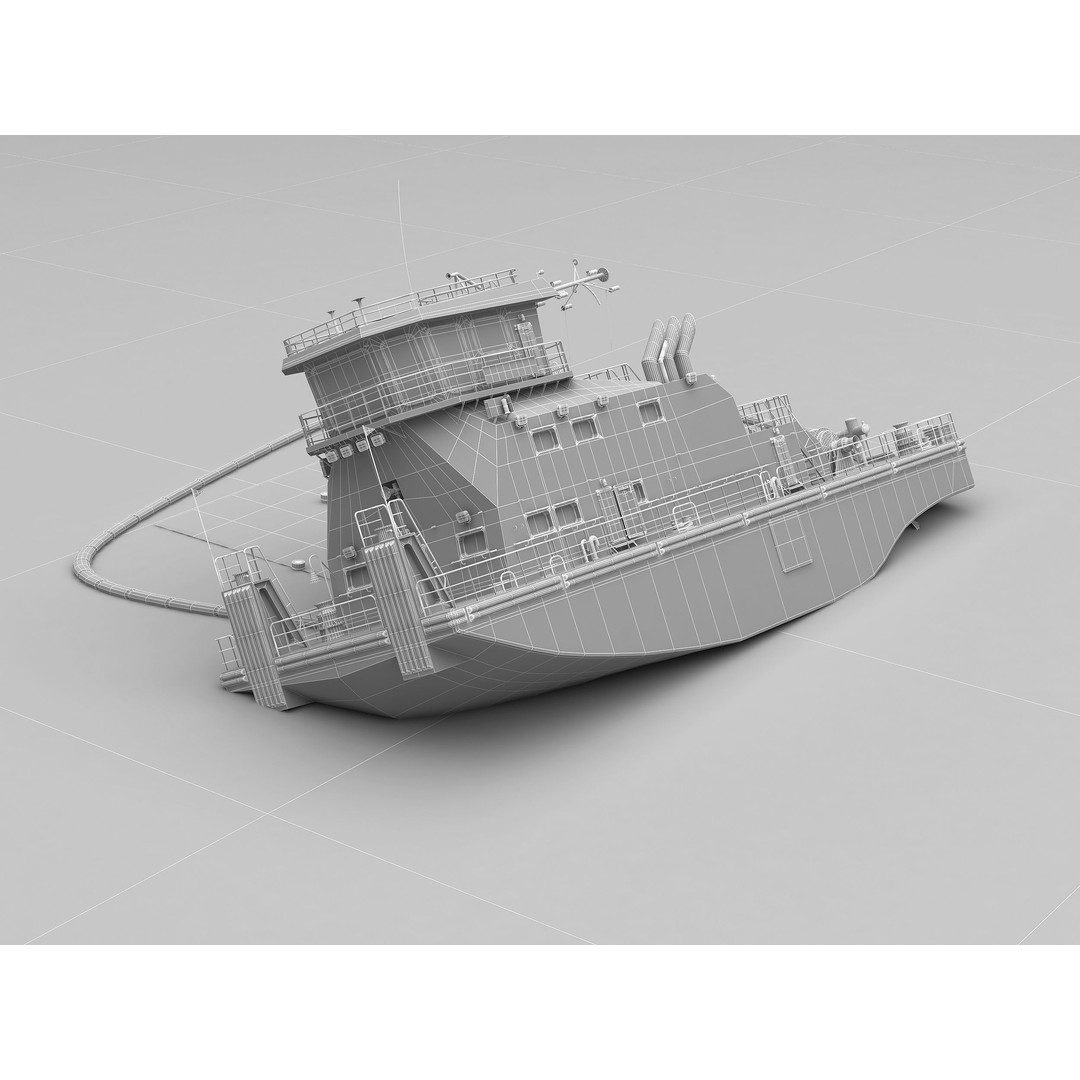 Old Push Boat 3D Model – High Poly Shipwreck, FBX, PBR Textures - View 7