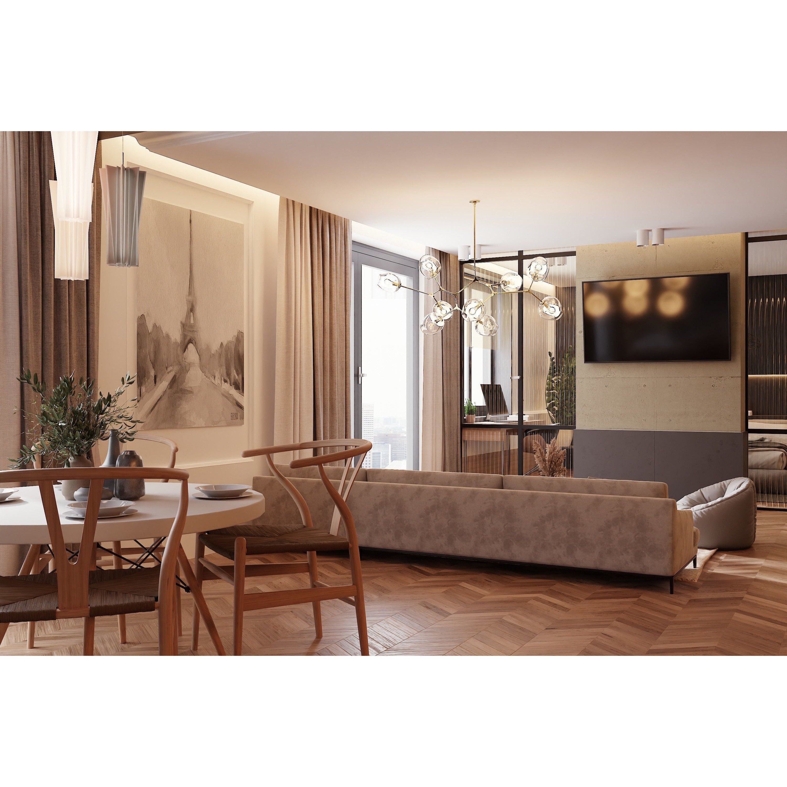 Big Modern Apartment Scene - High-Quality 3D Model - View 15