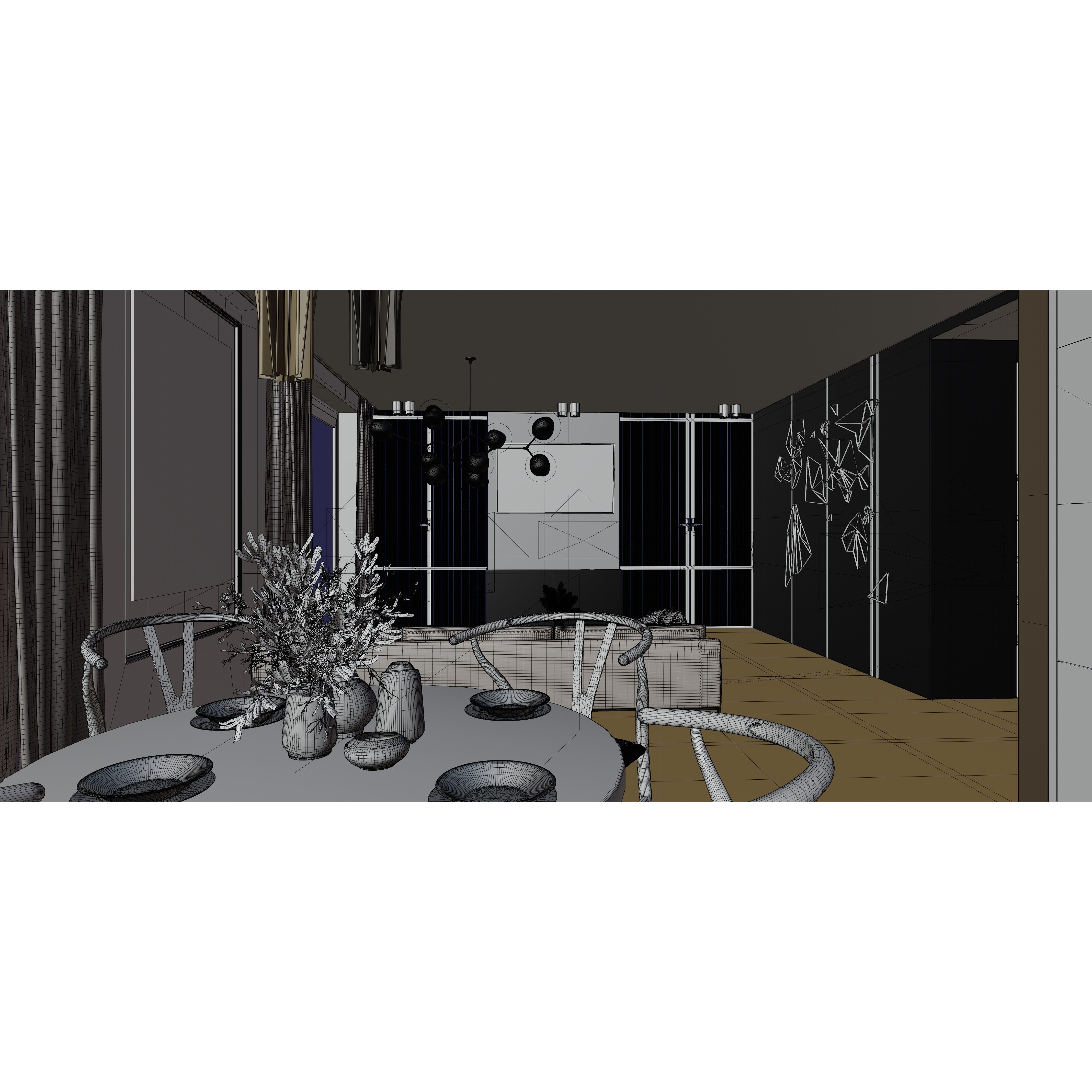 Big Modern Apartment Scene - High-Quality 3D Model - View 18