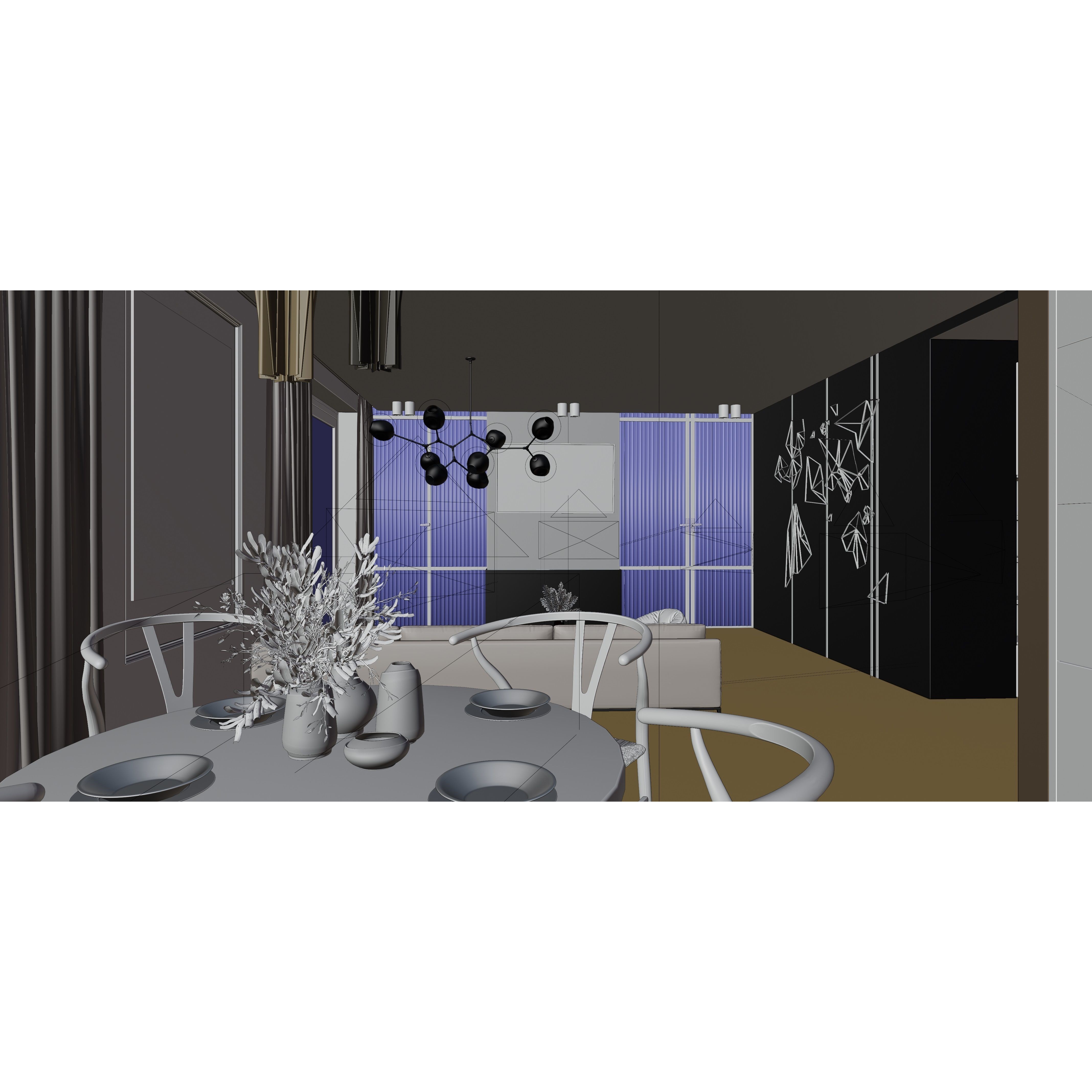 Big Modern Apartment Scene - High-Quality 3D Model - View 19