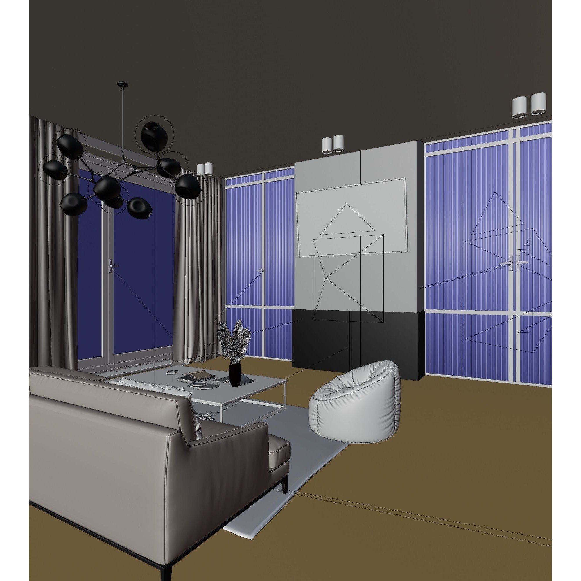 Big Modern Apartment Scene - High-Quality 3D Model - View 21