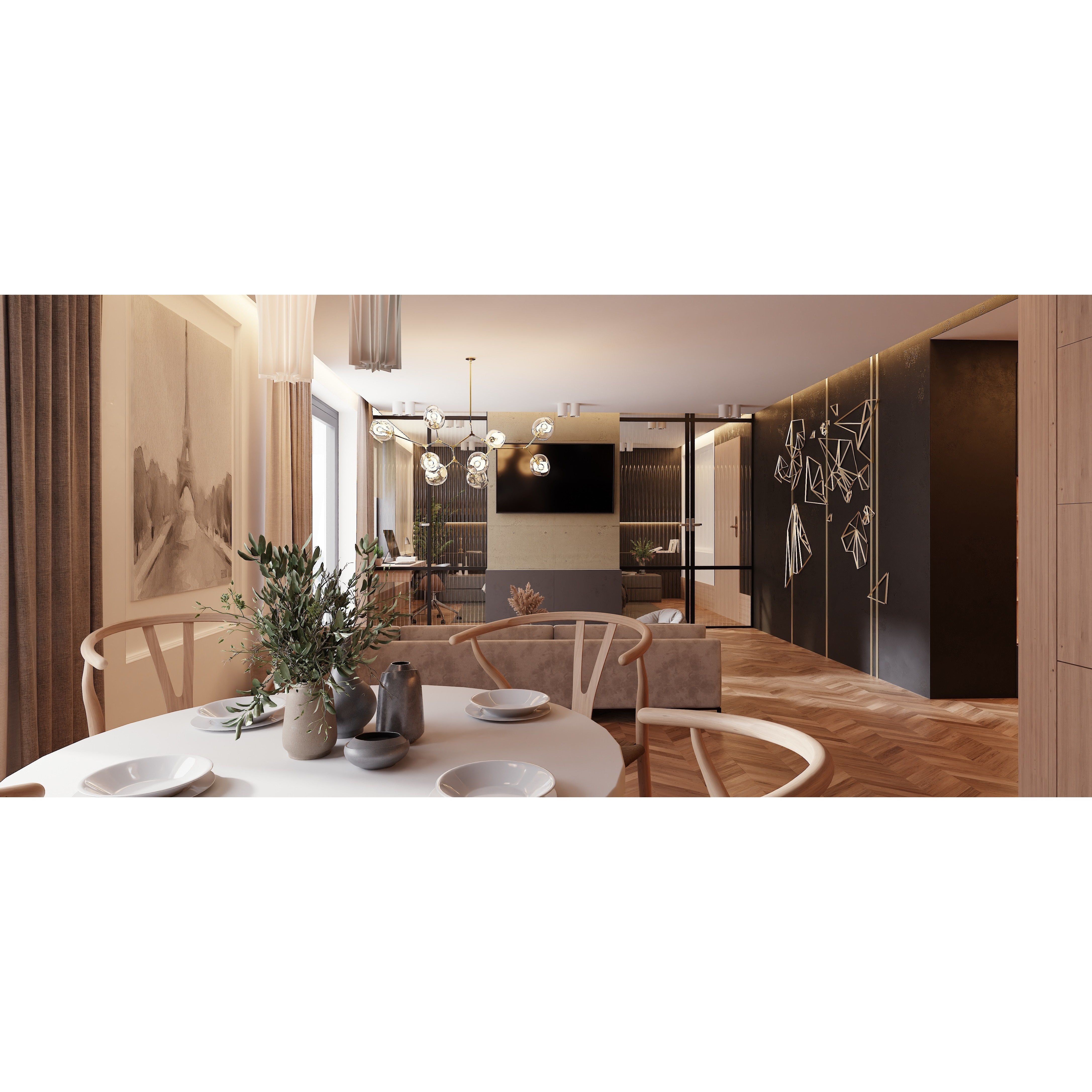 Big Modern Apartment Scene - High-Quality 3D Model - View 3