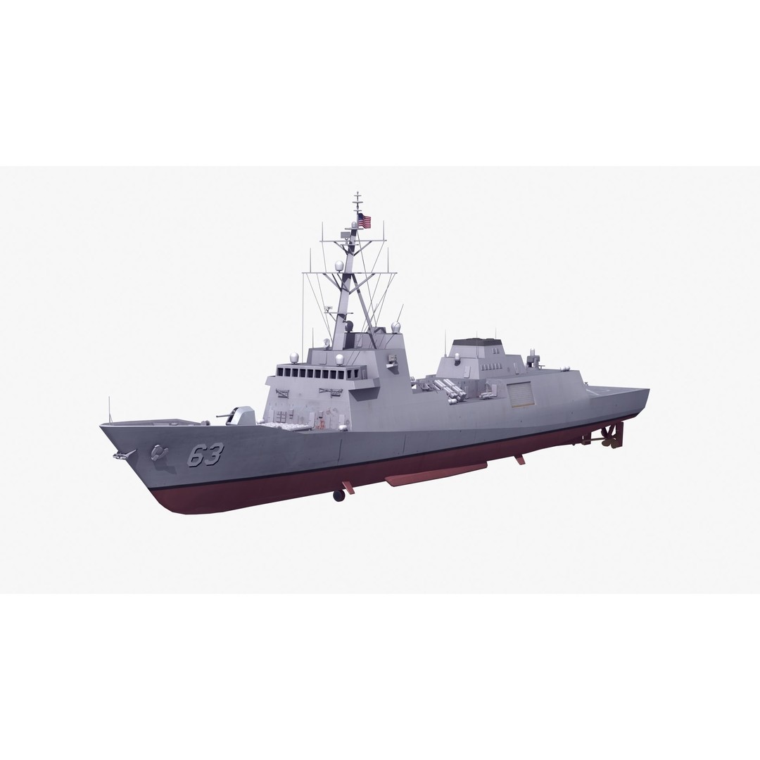 FFG-63 Constellation Class Frigate 3D Model – Low Poly Game Asset, FBX