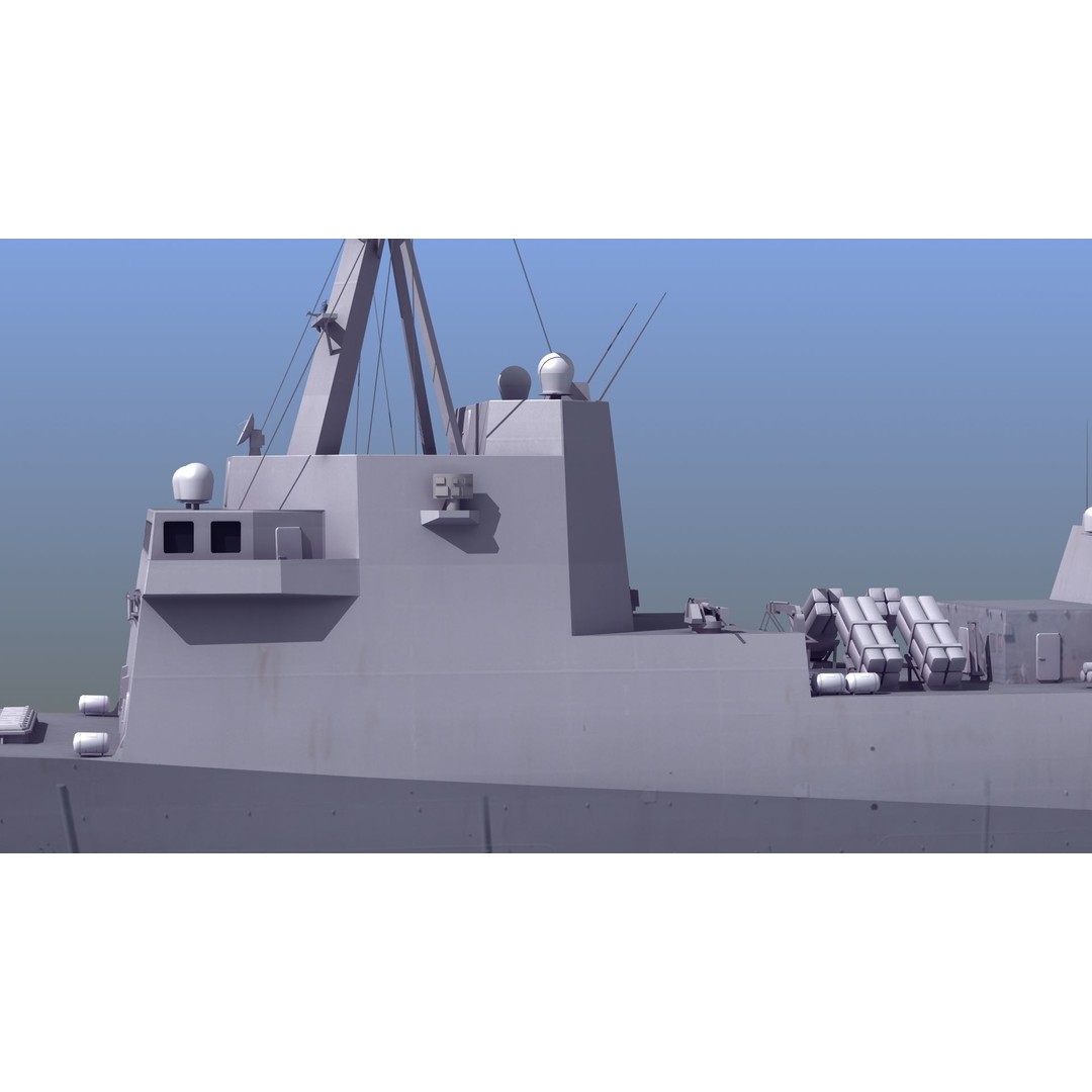 FFG-63 Constellation Class Frigate 3D Model – Low Poly Game Asset, FBX - View 10