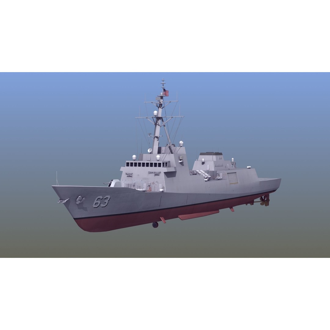 FFG-63 Constellation Class Frigate 3D Model – Low Poly Game Asset, FBX - View 11
