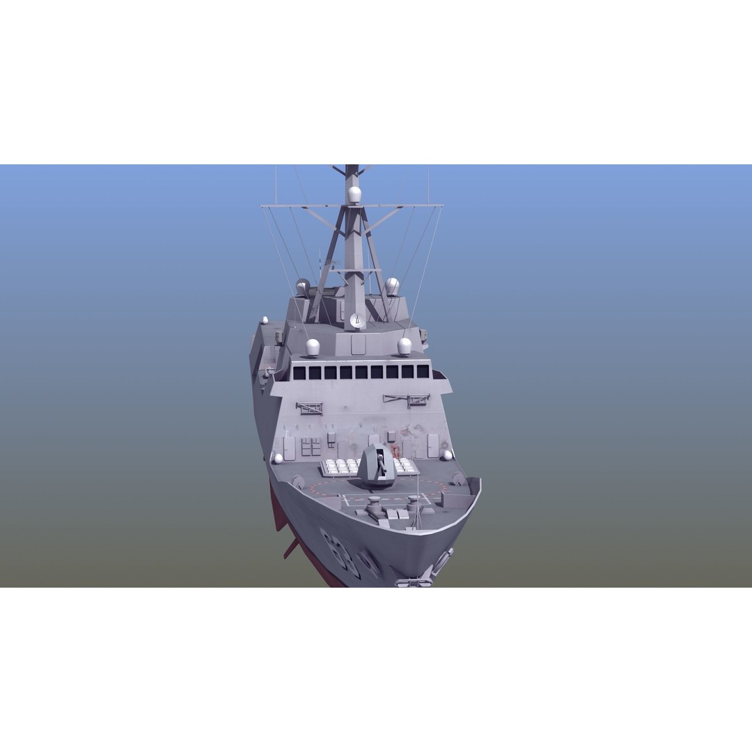 FFG-63 Constellation Class Frigate 3D Model – Low Poly Game Asset, FBX - View 12