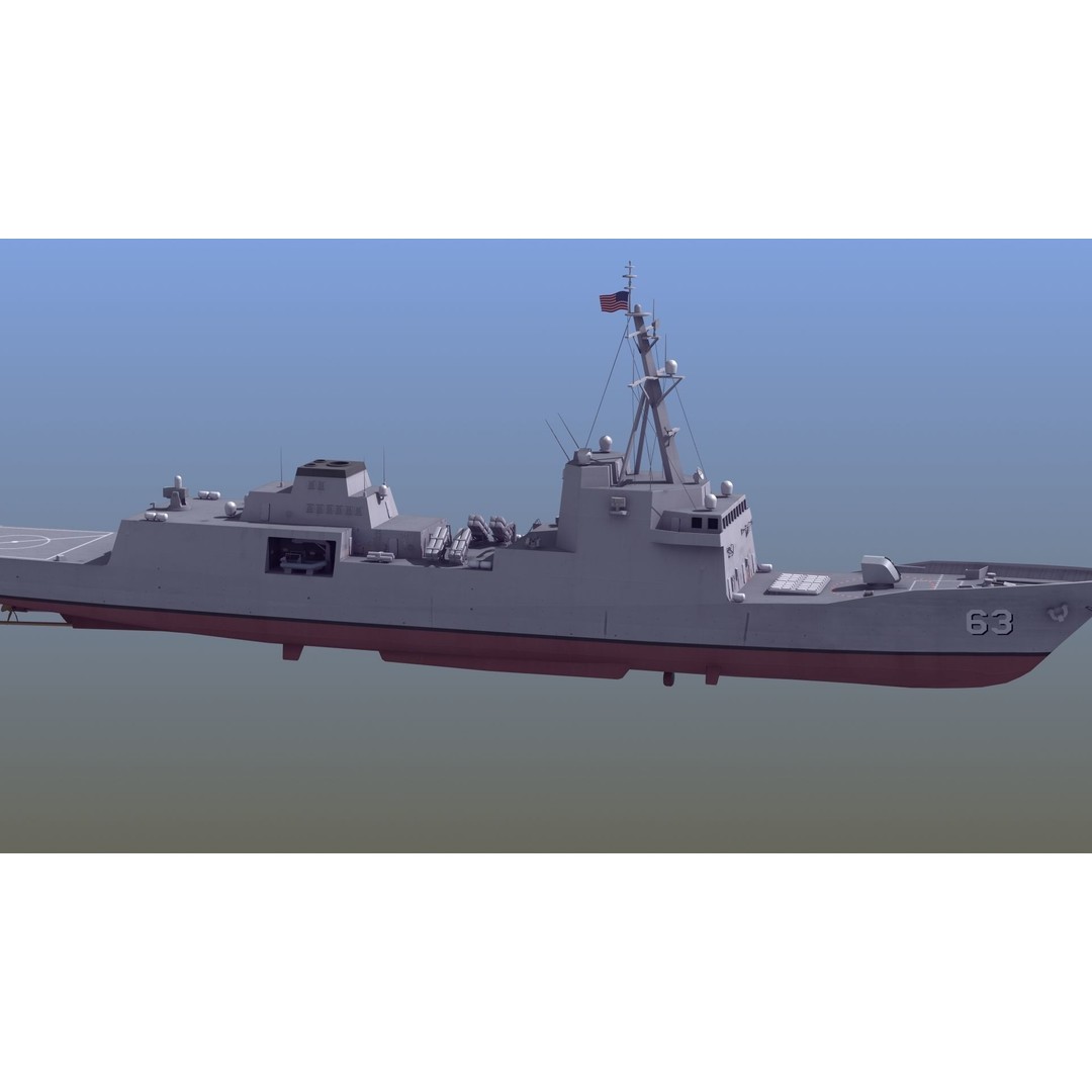 FFG-63 Constellation Class Frigate 3D Model – Low Poly Game Asset, FBX - View 14