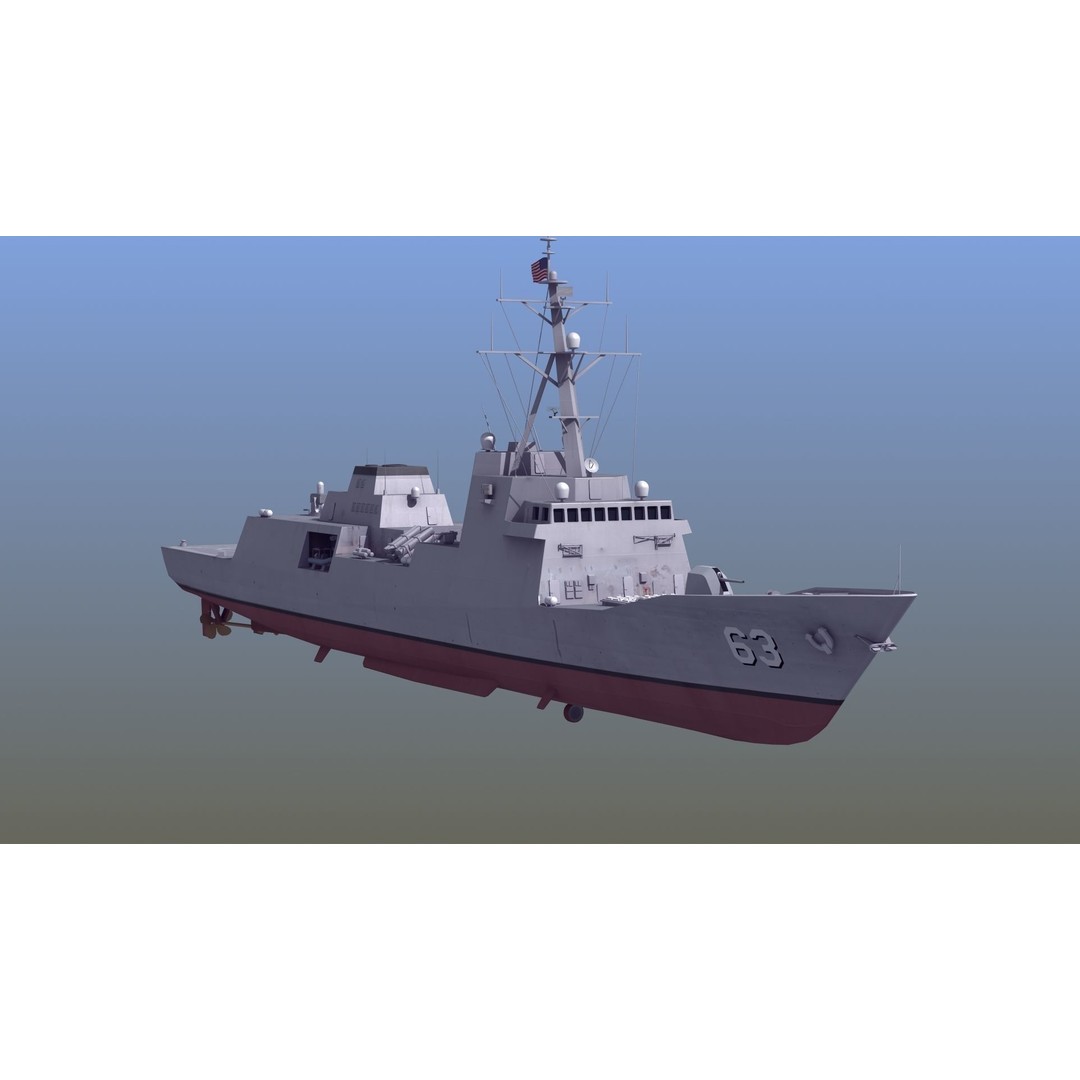 FFG-63 Constellation Class Frigate 3D Model – Low Poly Game Asset, FBX - View 16