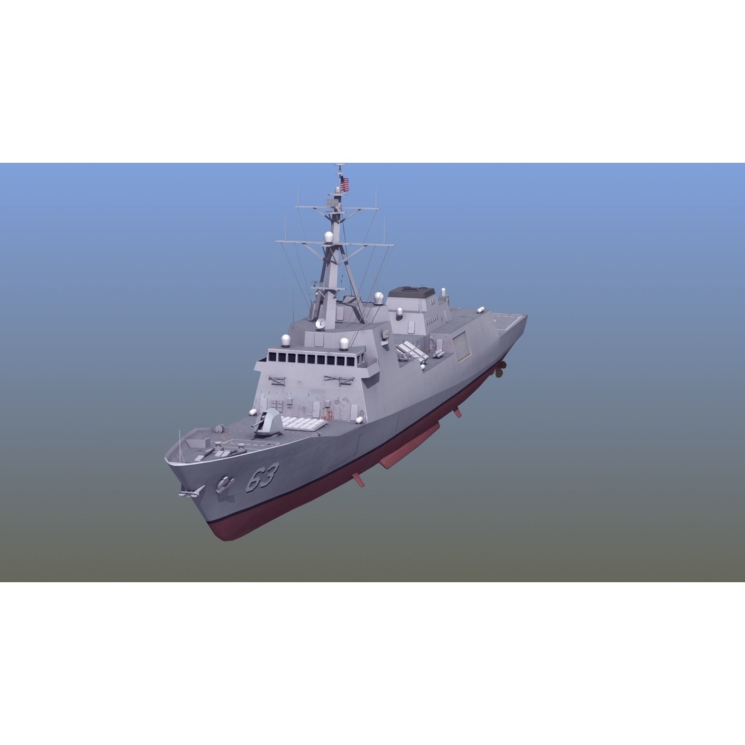 FFG-63 Constellation Class Frigate 3D Model – Low Poly Game Asset, FBX - View 18