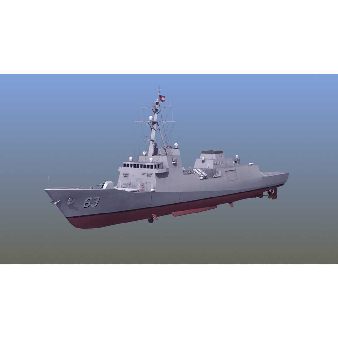 FFG-63 Constellation Class Frigate 3D Model – Low Poly Game Asset, FBX - View 19