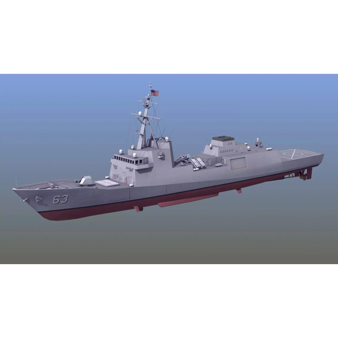 FFG-63 Constellation Class Frigate 3D Model – Low Poly Game Asset, FBX - View 2