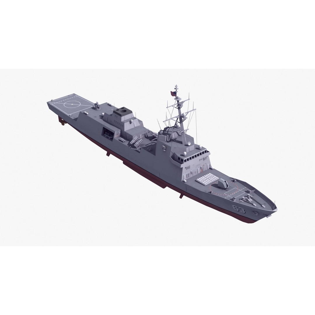 FFG-63 Constellation Class Frigate 3D Model – Low Poly Game Asset, FBX - View 20