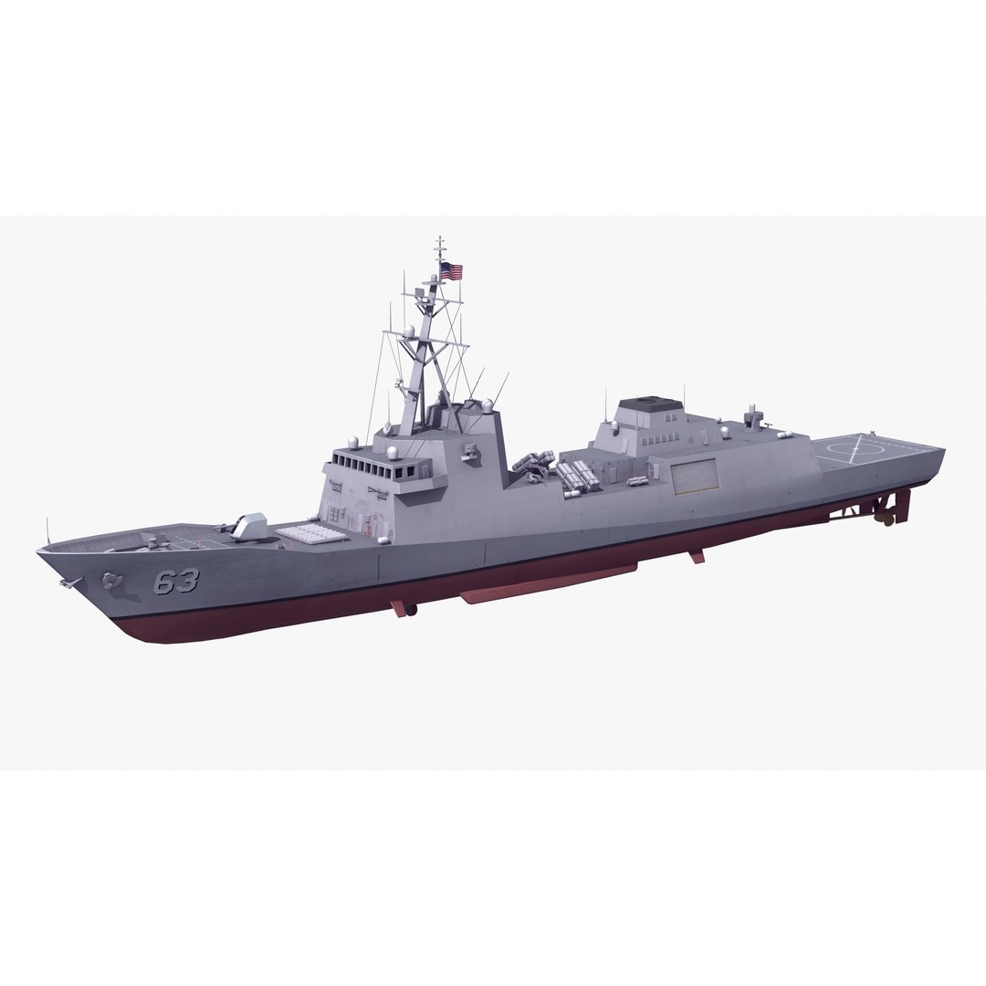 FFG-63 Constellation Class Frigate 3D Model – Low Poly Game Asset, FBX - View 22
