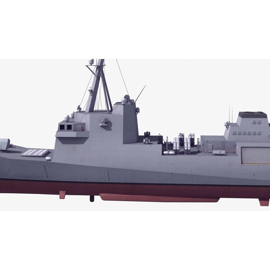 FFG-63 Constellation Class Frigate 3D Model – Low Poly Game Asset, FBX - View 23