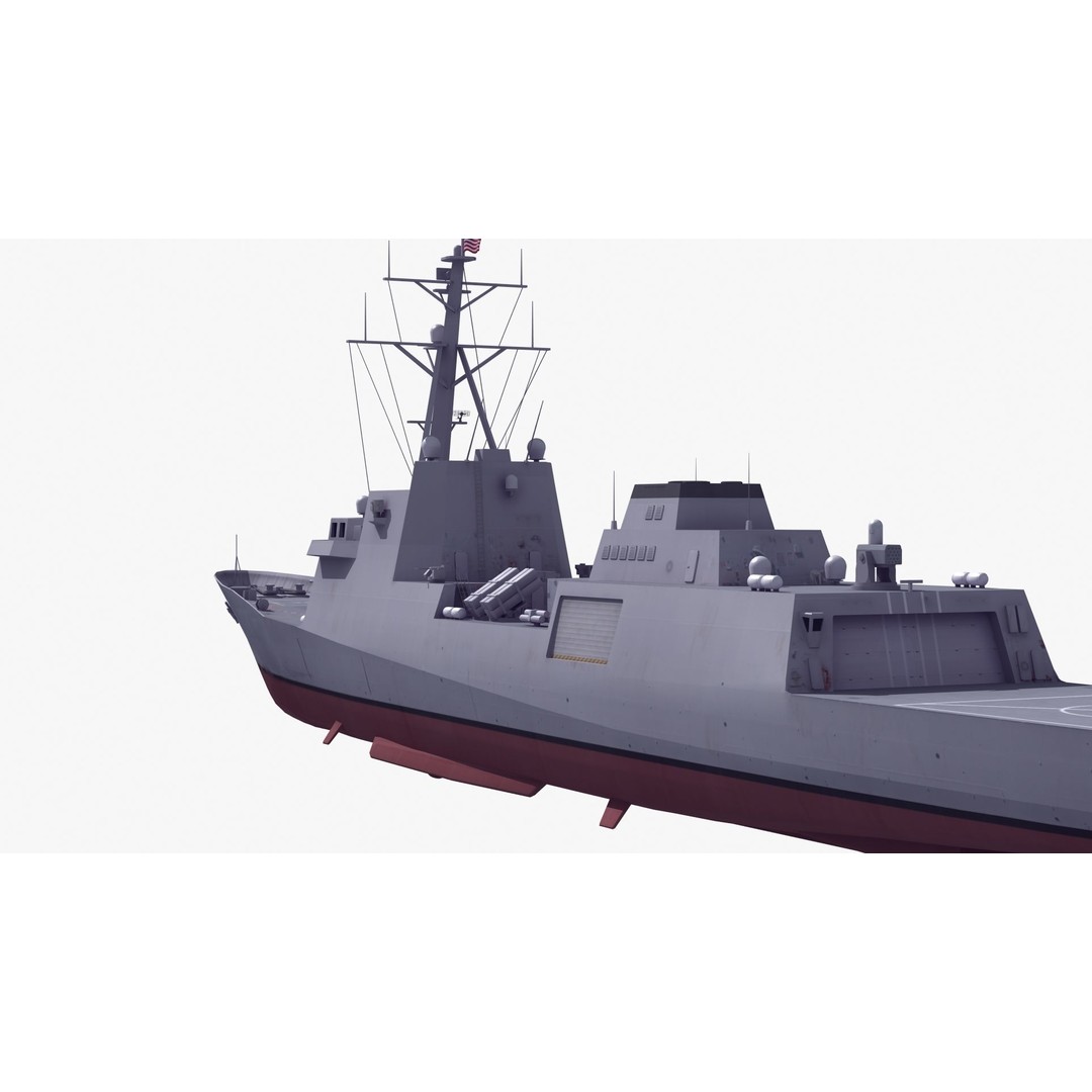 FFG-63 Constellation Class Frigate 3D Model – Low Poly Game Asset, FBX - View 24