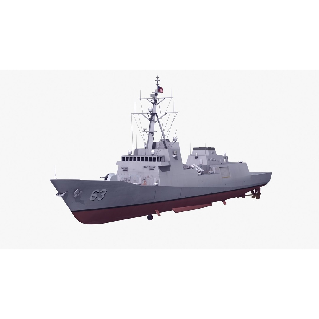 FFG-63 Constellation Class Frigate 3D Model – Low Poly Game Asset, FBX - View 26