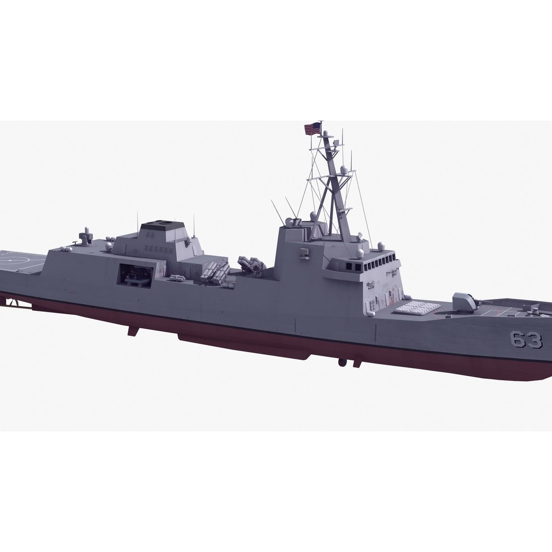 FFG-63 Constellation Class Frigate 3D Model – Low Poly Game Asset, FBX - View 28