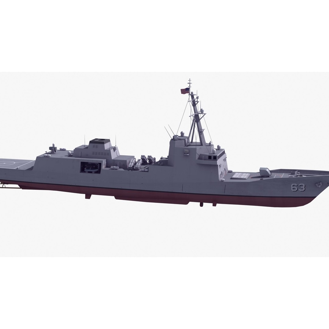 FFG-63 Constellation Class Frigate 3D Model – Low Poly Game Asset, FBX - View 29
