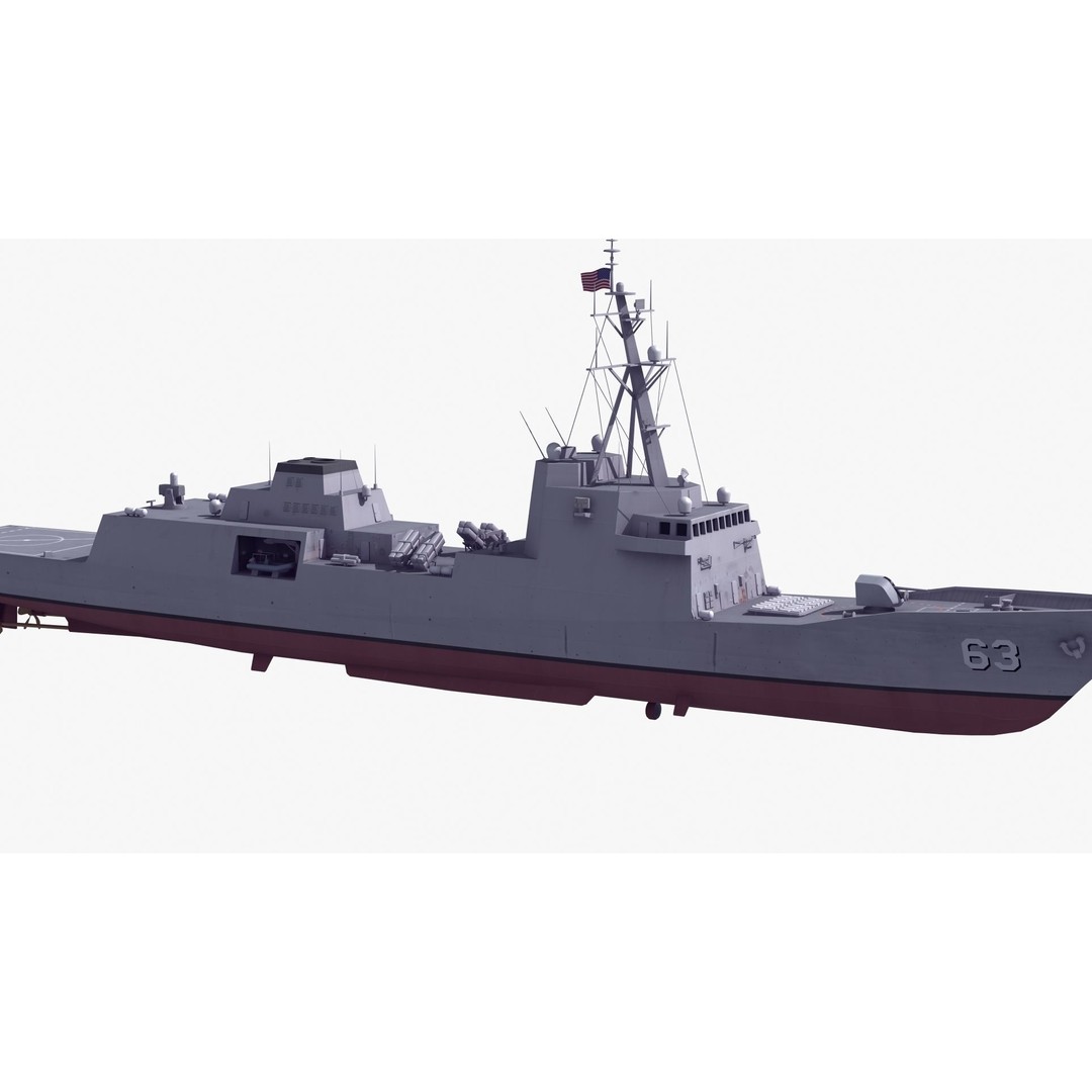 FFG-63 Constellation Class Frigate 3D Model – Low Poly Game Asset, FBX - View 30