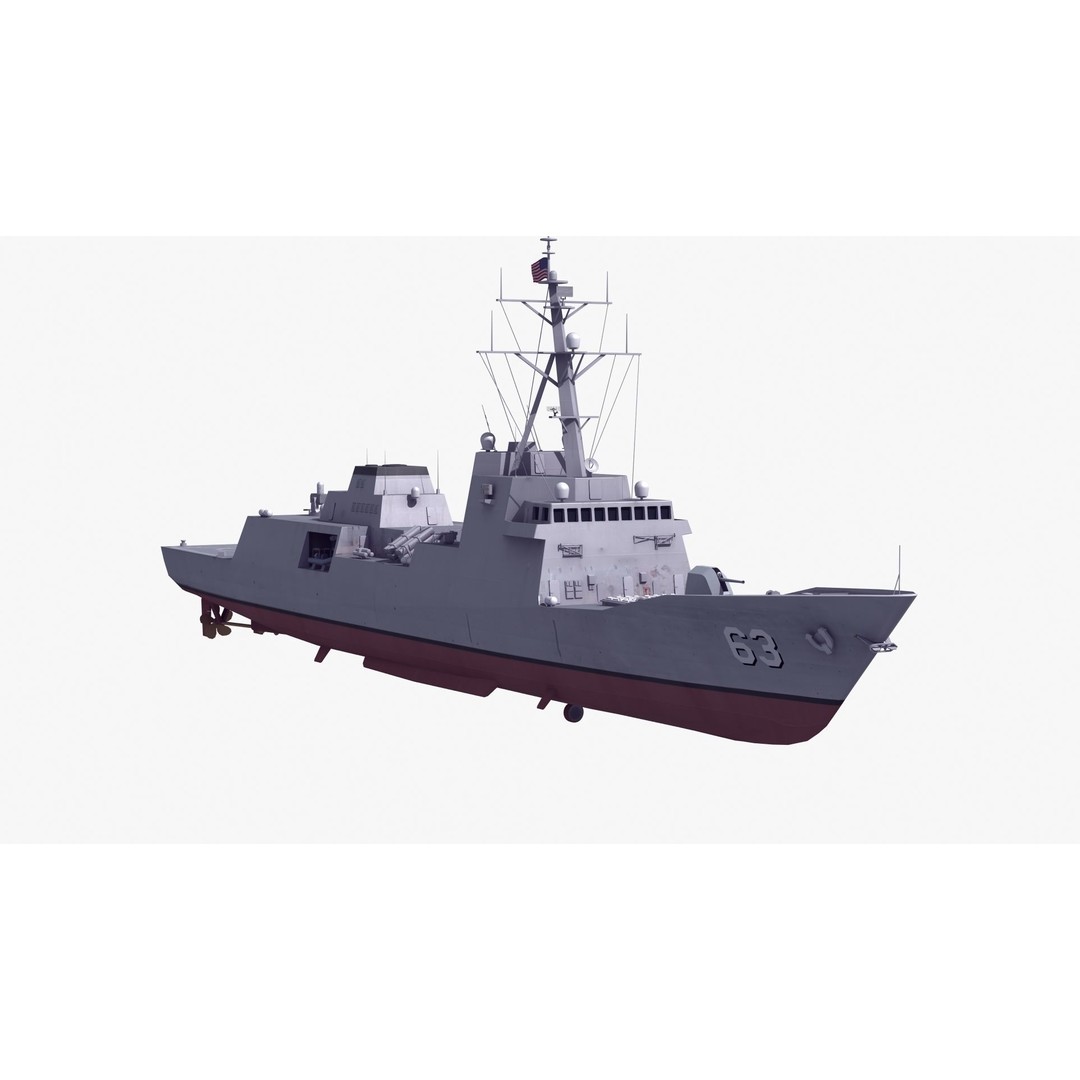 FFG-63 Constellation Class Frigate 3D Model – Low Poly Game Asset, FBX - View 31