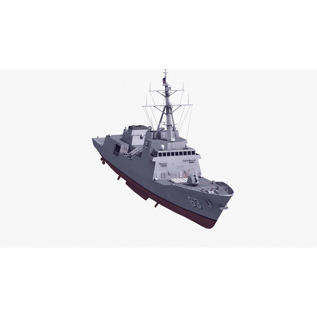 FFG-63 Constellation Class Frigate 3D Model – Low Poly Game Asset, FBX - View 32