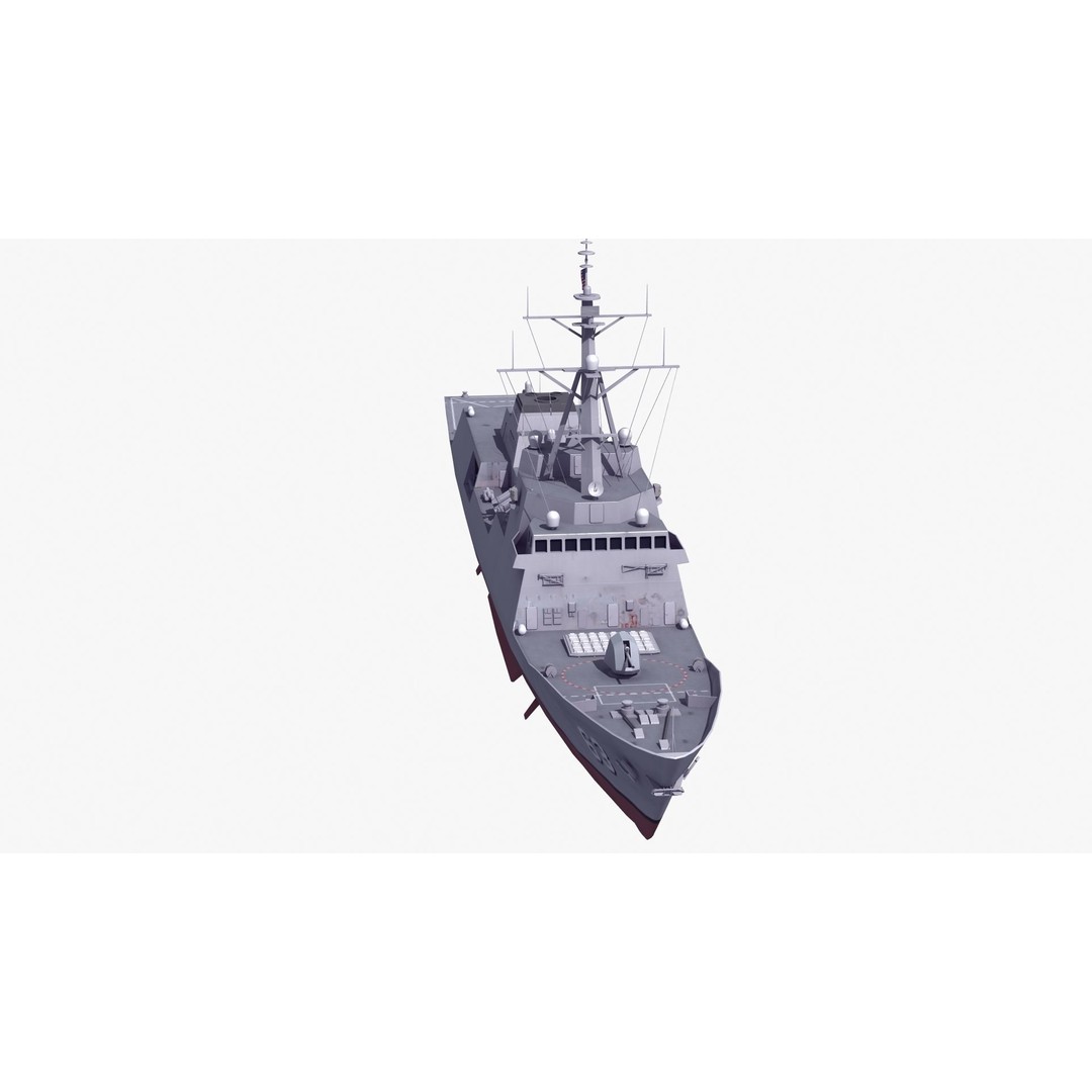 FFG-63 Constellation Class Frigate 3D Model – Low Poly Game Asset, FBX - View 33