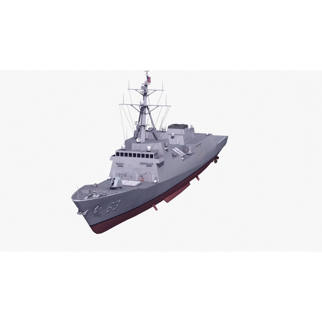 FFG-63 Constellation Class Frigate 3D Model – Low Poly Game Asset, FBX - View 34