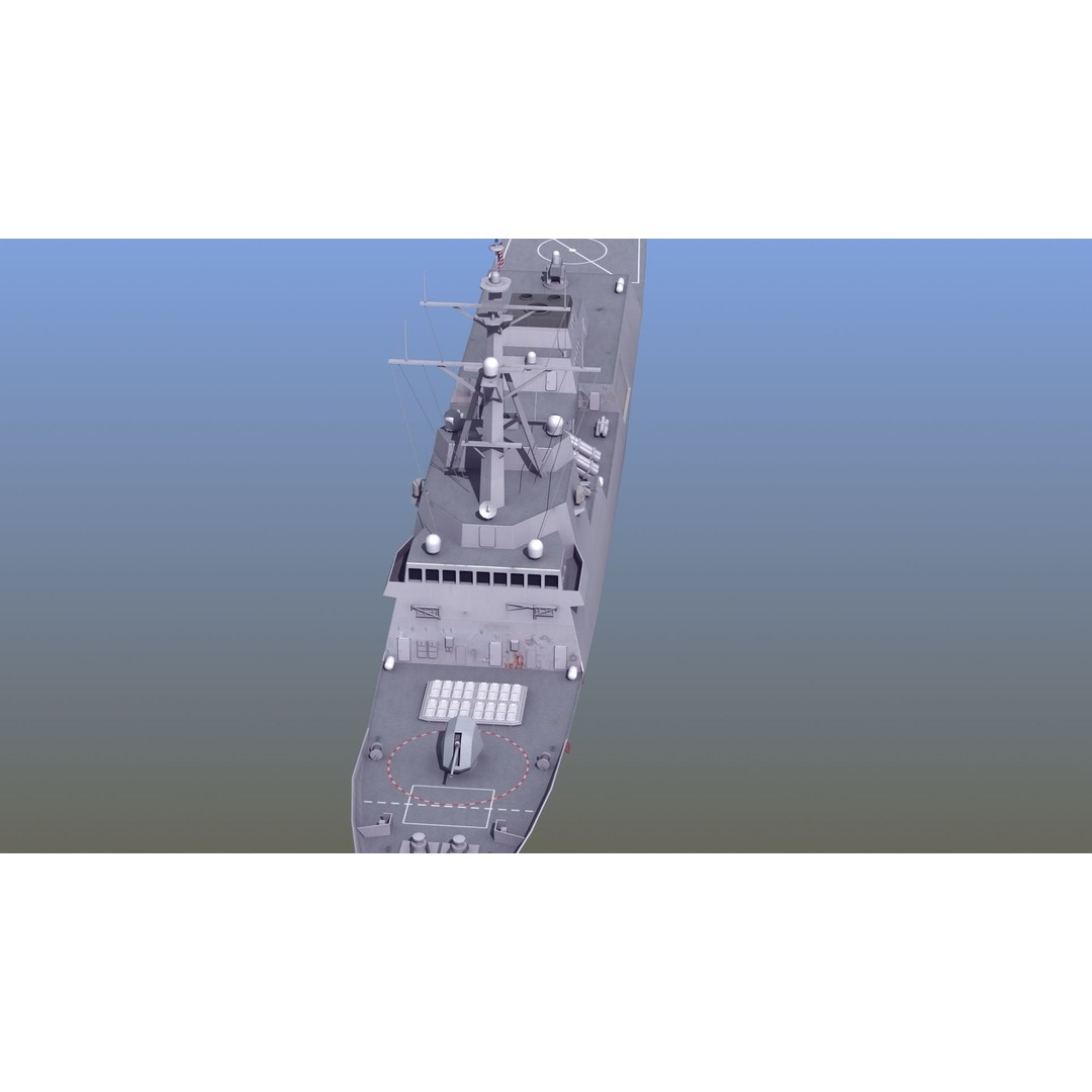 FFG-63 Constellation Class Frigate 3D Model – Low Poly Game Asset, FBX - View 4