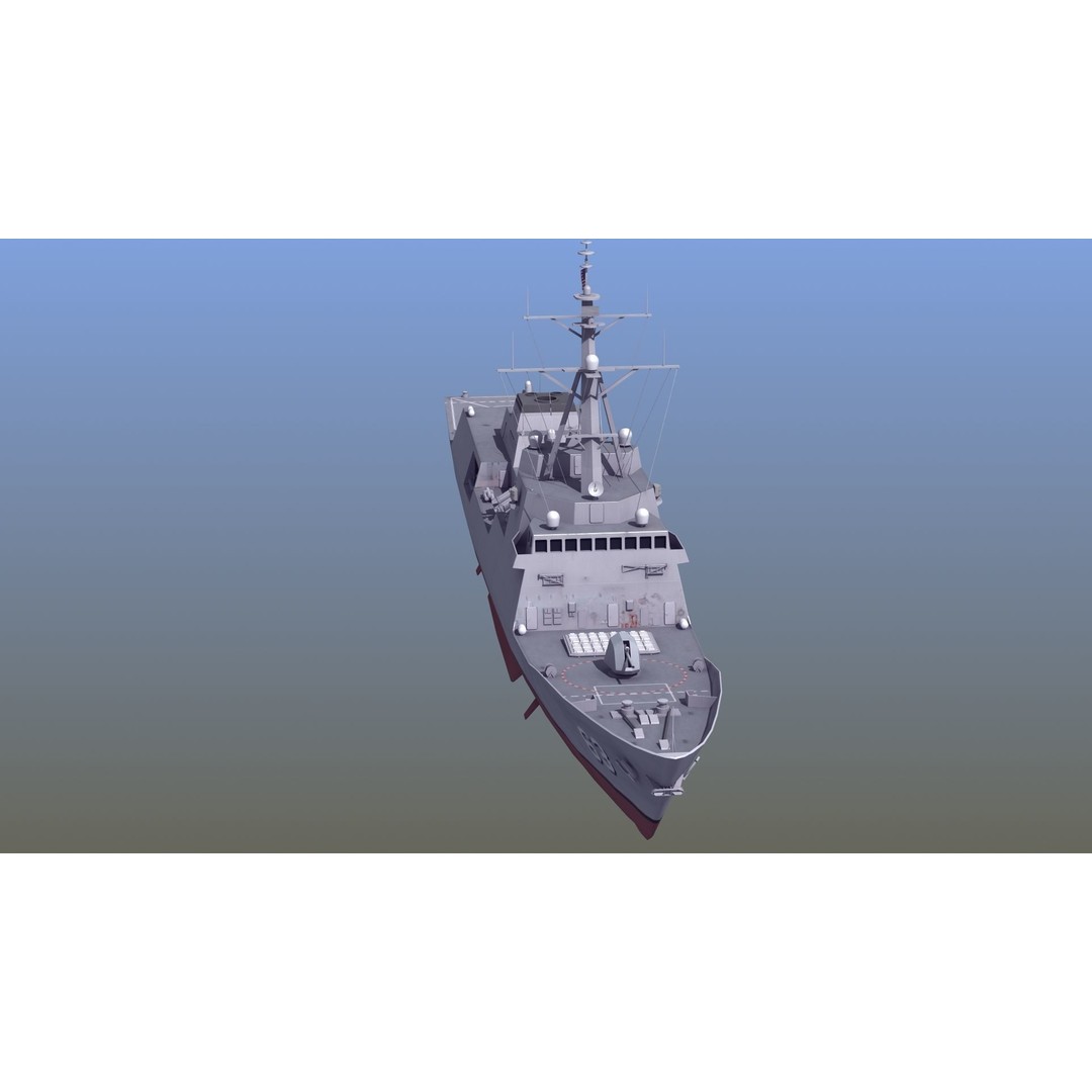 FFG-63 Constellation Class Frigate 3D Model – Low Poly Game Asset, FBX - View 5