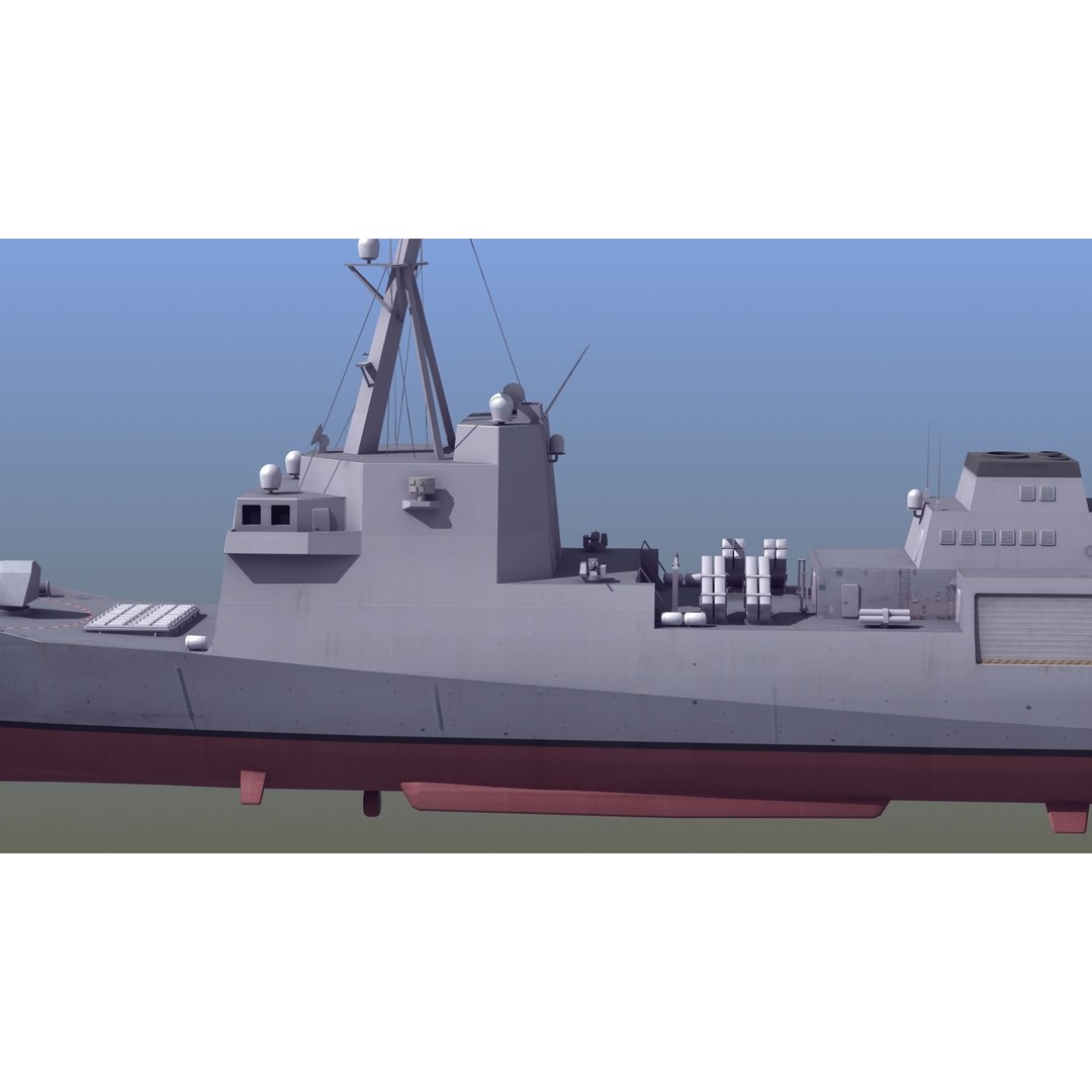 FFG-63 Constellation Class Frigate 3D Model – Low Poly Game Asset, FBX - View 6