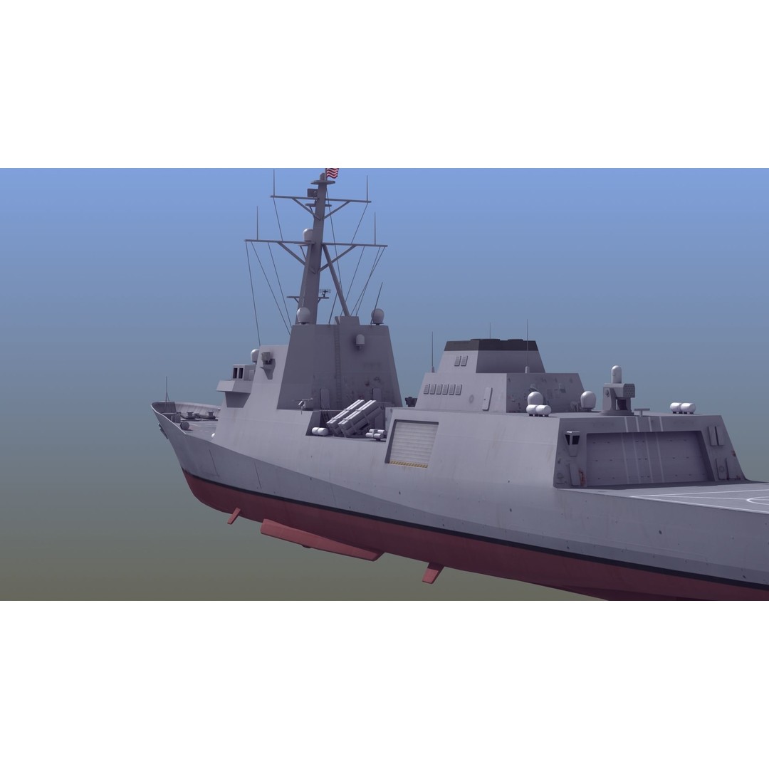 FFG-63 Constellation Class Frigate 3D Model – Low Poly Game Asset, FBX - View 9